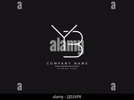 YB Linie Kunst Logo, abstrakte Monogramm Buchstaben Logo Vektor Illustration Stock Vektor