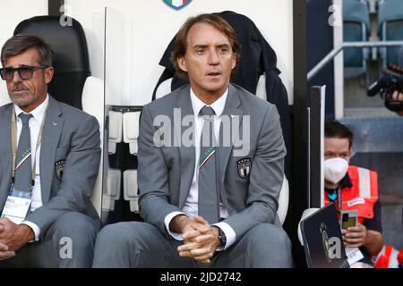 Mönchengladbach, Deutschland. 14.. Juni 2022. Roberto Mancini (GER) Fußball/Fußball : Gruppenphase der UEFA Nations League für das letzte Turnier Gruppe A3 Matchday 4 zwischen Deutschland 5-2 Italien im Stadion Borrusia-Park in Monchengladbach, Deutschland . Quelle: Mutsu Kawamori/AFLO/Alamy Live News Stockfoto