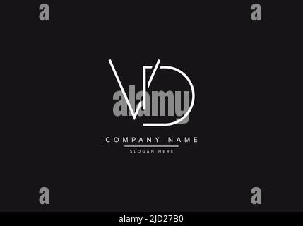 VD-Linienkunst-Logo, abstrakte Monogramm-Buchstaben-Logo-Vektorgrafik Stock Vektor