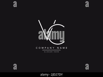VC line Art Logo, abstraktes Monogramm Buchstaben Logo Vektor Illustration Stock Vektor