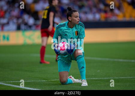 Donnerstag, 16. Juni 2022. Nicky Evrard. England gegen Belgien. International freundlich im Molineux Stadium (Wolverhampton, Großbritannien). Stockfoto