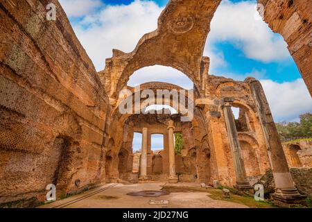 Tivoli, Italien mit archäologischen Ruinen der Villa Adriana. Stockfoto