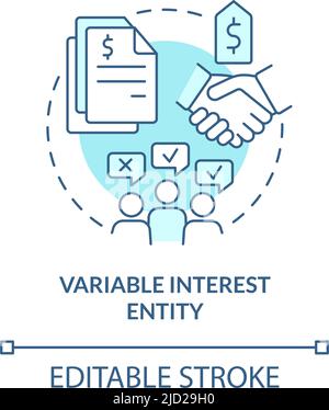 Symbol für das türkisfarbene Konzept der variablen Interesseneinheit Stock Vektor