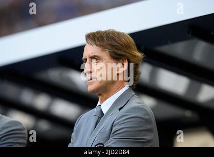 Trainer Roberto MANCINI (ITA) Fußball UEFA Nations League, Spieltag 4, Deutschland (GER) - Italien (ITA) 5: 2, am 14.. Juni 2022 in Borussia Mönchengladbach/Deutschland. Â Stockfoto