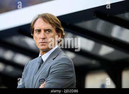 Trainer Roberto MANCINI (ITA) Fußball UEFA Nations League, Spieltag 4, Deutschland (GER) - Italien (ITA) 5: 2, am 14.. Juni 2022 in Borussia Mönchengladbach/Deutschland. Â Stockfoto