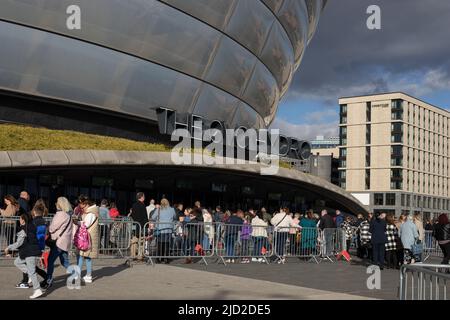 OVO Hydro und River Clyde Szenen, in Glasgow, Schottland, 9. April 2022. N55 51,582' W4 17,244' Stockfoto