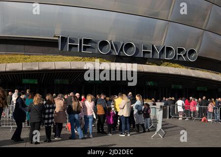 OVO Hydro und River Clyde Szenen, in Glasgow, Schottland, 9. April 2022. N55 51,586' W4 17,217' Stockfoto