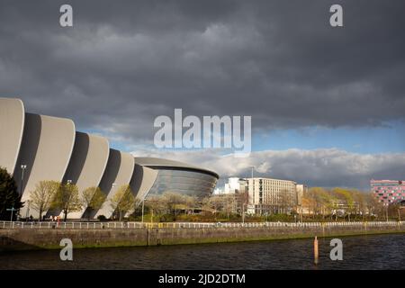 River Clyde Scenes, in Glasgow, Schottland, 9. April 2022. Stockfoto