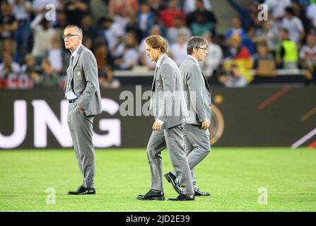 Trainer Roberto MANCINI (ITA) enttäuschte nach dem Spiel. Fußball UEFA Nations League, Spieltag 4, Deutschland (GER) - Italien (ITA) 5: 2, am 14.. Juni 2022 in Borussia Mönchengladbach/Deutschland. Â Stockfoto