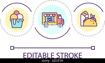 Symbol für das Konzept der Catering-Lkw-Schleife Stock Vektor