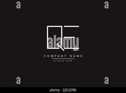 Vorlage für Vektorgrafik für QE-Logo-Design. Stock Vektor