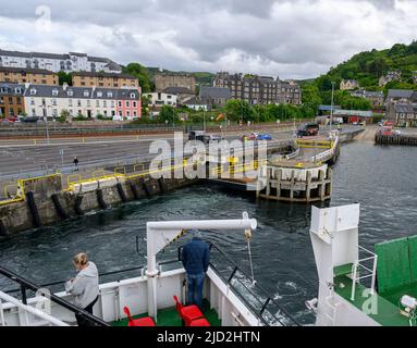 Oban, Schottland – der Fährhafen oder der Fährhafen von der Fähre nach Mull Stockfoto