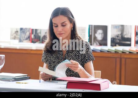 Madrid, Spanien. 17.. Juni 2022. Königin Letizia von Spanien während der Sitzung des Kuratoriums der Residencia de Estudiantes gesehen, das höchste Organ dieser Institution, eines der wichtigsten Kulturzentren in Madrid. Kredit: SOPA Images Limited/Alamy Live Nachrichten Stockfoto