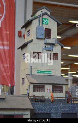 Modell eines Lagergebäudes. Modellbaumesse in Bad Salzuflen 2022 Stockfoto