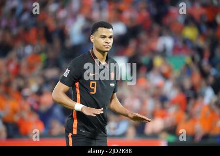 Cody Gakpo der Niederlandewährend des UEFA Nations League-, League A-, Gruppe-4-Spiels zwischen den Niederlanden und Wales am 11. Juni 2022 im Feijenoord De Kuip-Stadion in Rotterdam, Niederlande Foto von SCS/Soenar Chamid/AFLO (HOLLAND OUT) Stockfoto