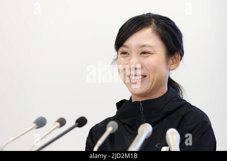 Tokio, Japan. 16.. Juni 2022. Miho Takagi Speed Skating : der japanische Speed Skate Spieler Miho Takagi nimmt an einer Pressekonferenz in Tokio, Japan Teil. Quelle: Naoki Nishimura/AFLO SPORT/Alamy Live News Stockfoto