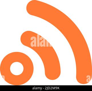 Orangefarbenes Radiosymbol. Kommunikationssymbol für Wi-Fi und RSS. Bearbeitbarer Vektor. Stock Vektor