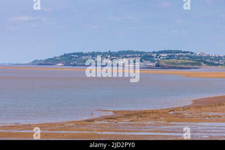 Clevedon auf dem Bristol Channel von Sand Point, Somerset, England Stockfoto