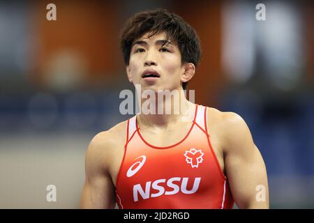 Komazawa Olympic Park Gymnasium, Tokio, Japan. 16.. Juni 2022. Kaiki Yamaguchi, 16. JUNI 2022 - Wrestling : Meiji Cup All Japan Selection Championship Männer's 65kg Freestyle Final at Komazawa Olympic Park Gymnasium, Tokyo, Japan. Quelle: AFLO SPORT/Alamy Live News Stockfoto