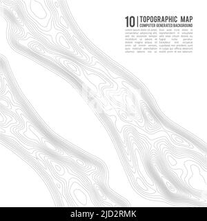 Topografische Karte Kontur Hintergrund. Topo Karte mit Höhenangaben. Konturkarte Vektor. Geographische Welt Topographie Map Grid abstract Vector Illustration. Stock Vektor
