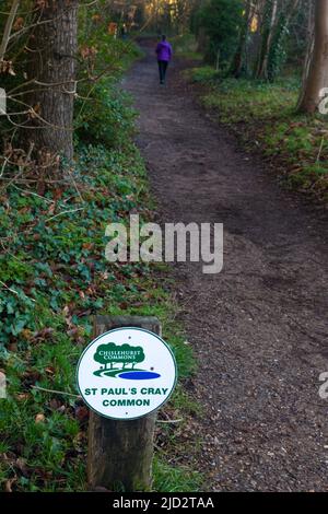 St. Pauls Cray Common, Chislehurst, Kent, Großbritannien. In London Borough of Bromley, Southeast London. Stockfoto