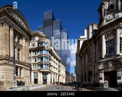 Übersicht vom Victoria Square. 103 Colmore Row, Birmingham, Großbritannien. Architekt: Doone Silver Kerr, 2022. Stockfoto