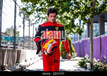 #55 Carlos Sainz (ESP, Scuderia Ferrari), F1 Grand Prix von Aserbaidschan auf dem Baku City Circuit am 12. Juni 2022 in Baku, Aserbaidschan. (Foto mit ZWEI HOHEN Bildern) Stockfoto
