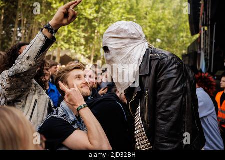 Kopenhagen, Dänemark. 16., Juni 2022. Die dänische Metalband Nyredolk spielt ein Live-Konzert während des dänischen Metalfestivals Copenhell 2022 in Kopenhagen. (Foto: Gonzales Photo - Peter Troest). Stockfoto