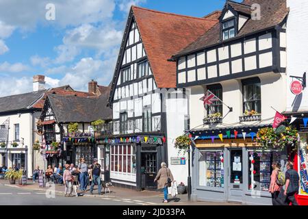 Gebäude aus der Zeit, High Street, Upton-upon-Severn, Worcestershire, England, Vereinigtes Königreich Stockfoto