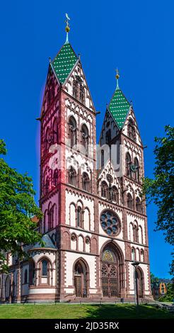 Wunderschöne Herz-Jesu-Kirche in Freiburg im Breisgau. Baden-Württemberg, Deutschland, Europa Stockfoto