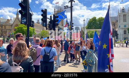 Anti-Brexit-Demo in London - LONDON, Großbritannien - 9. JUNI 2022 Stockfoto