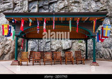 Die Broadmoor Seven Falls in Colorado Springs, Coloradois, eine natürliche Attraktion Stockfoto