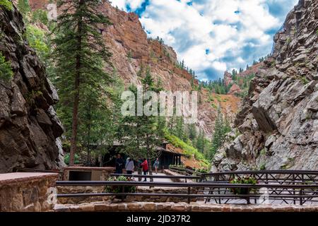 Die Broadmoor Seven Falls in Colorado Springs, Coloradois, eine natürliche Attraktion Stockfoto