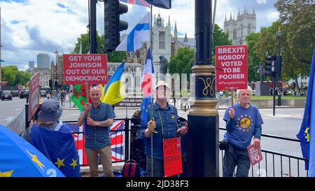 Anti-Brexit-Demo in London - LONDON, Großbritannien - 9. JUNI 2022 Stockfoto