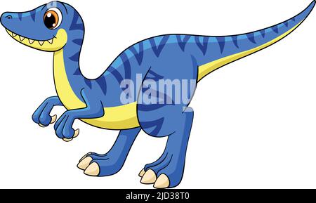Baby Raptor Maskottchen. Cartoon blau Velociraptor Charakter Stock Vektor