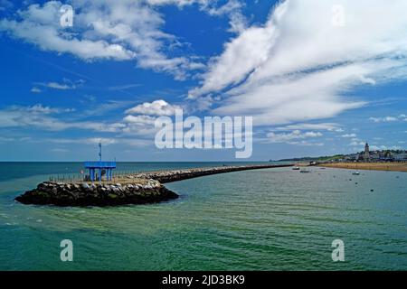 Großbritannien, Kent, Blick auf den Neptunes Arm vom Herne Bay Pier aus. Stockfoto