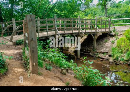 The,PoohSticks,Bridge,Ashdown,Forest,East Sussex Winnie the Pooh Story von A Milne im Hundert Acre Wood Stockfoto