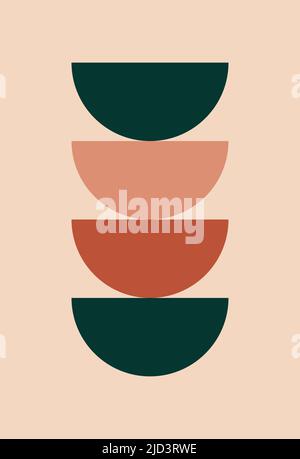 Vektorgrafik von Hand gezeichnet. Abstraktes Design mit Kritzeleien und verschiedenen Formen. Moderne Kunst isoliert Vektorgrafiken. Minimalistisch. Boho-Stil. Stock Vektor