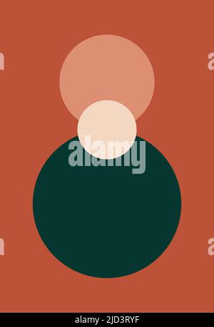 Wandkunst, minimalistischer abstrakter Kunsthintergrund. Abstraktes Design. Verschiedene Formen. Moderne Kunst isoliert Vektorgrafiken. Minimalistische geometrische Rahmen. Bo Stock Vektor