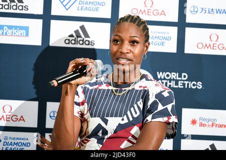 Paris, Frankreich. 17.. Juni 2022. Shaunae Miller-Uibo von Bahamas während der Wanda Diamond League 2022, Meeting de Paris (Leichtathletik) am 17. Juni 2022 im Charlety-Stadion in Paris, Frankreich. Kredit: Victor Joly/Alamy Live Nachrichten Stockfoto