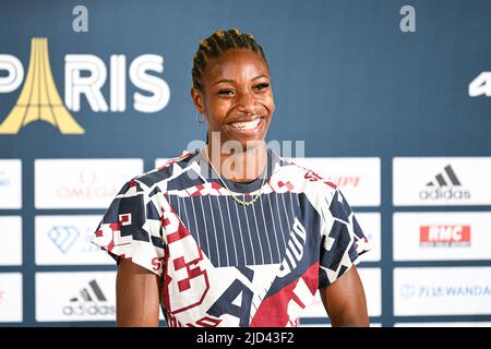 Paris, Frankreich. 17.. Juni 2022. Shaunae Miller-Uibo von Bahamas während der Wanda Diamond League 2022, Meeting de Paris (Leichtathletik) am 17. Juni 2022 im Charlety-Stadion in Paris, Frankreich. Kredit: Victor Joly/Alamy Live Nachrichten Stockfoto