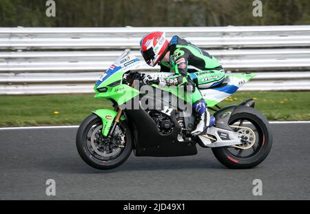 Rory Skinner auf seiner Kawasaki British Superbike Championship 2022 Stockfoto