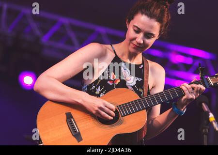 Lisa Hannigan spielt live auf der Bühne des Haven Festivals in Kopenhagen. Stockfoto