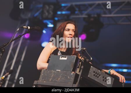 Lisa Hannigan spielt live auf der Bühne des Haven Festivals in Kopenhagen. Stockfoto