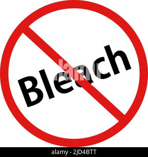 Verbot des Bleichens. Wasch-Warnung. Bearbeitbarer Vektor. Stock Vektor