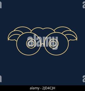 Bildvektor mit Eulenaugenlogo vom Hintergrund isoliert Stock Vektor