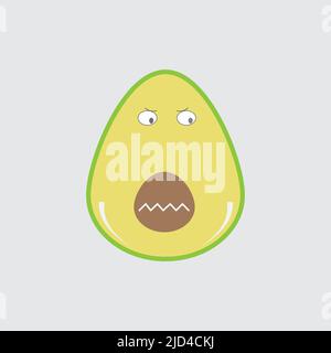 Avocado Cartoon Typ Vektor Bild Design Stock Vektor