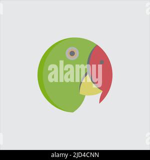 Symbolvektor für Papagei-Gesichtsfarbe mit Logo Stock Vektor