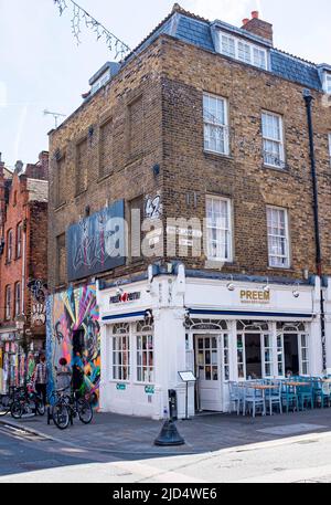 Brick Lane, Spitafields im East End von London, England Großbritannien - Tower Hamlets Borough Stockfoto