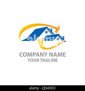 Startseite Reparatur und Renovieren Logo, Haus Wartung Vektor-Logo Design-Vorlage.EPS 10 Stock Vektor